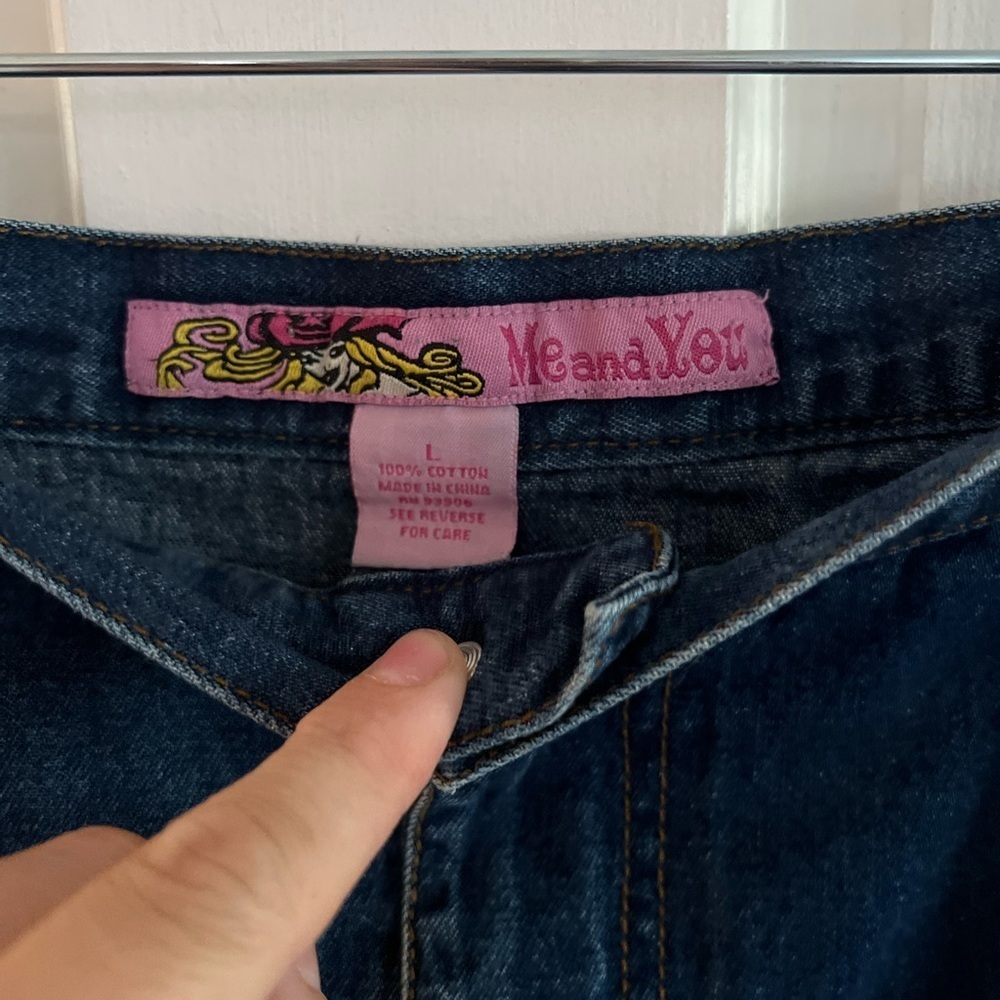 ME AND YOU Y2K Vintage 90’s Frayed Denim Skirt, Size L - Picture 2 of 7